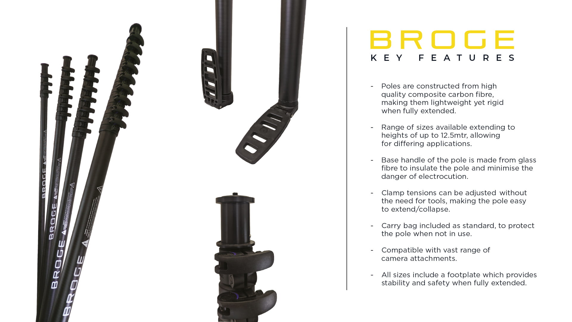 Details of the aerial photography poles from Composite Poles