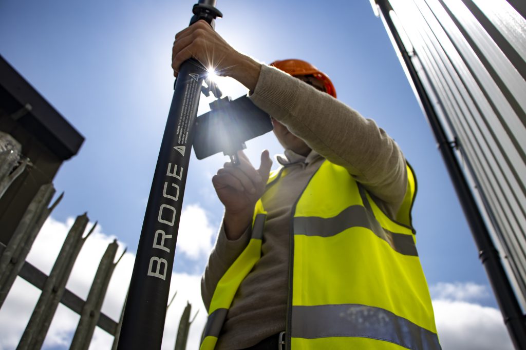 Telescopic camera pole for a accurate and efficient survey